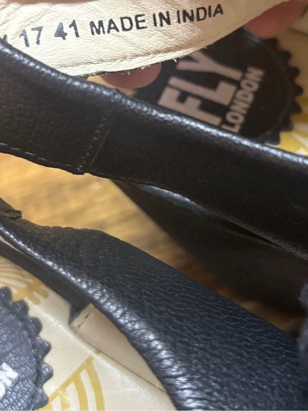 Fly London black Lace Up Open Toe Wedges Size 41 ( Size 10)